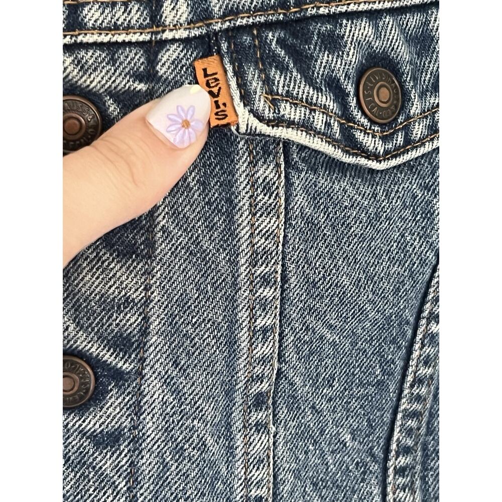 Vintage Orange tab Levis Kids 80s 90s denim trucker jacket little levis - Picture 2 of 8